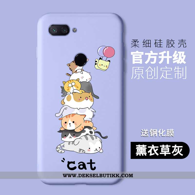 Etui Xiaomi Mi 8 Lite Beskyttelse Katt Lilla Mobiltelefon, Deksel Xiaomi Mi 8 Lite Cartoon Tilbud