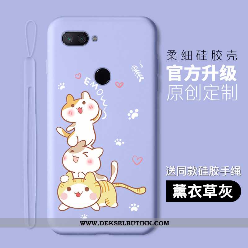 Etui Xiaomi Mi 8 Lite Beskyttelse Katt Lilla Mobiltelefon, Deksel Xiaomi Mi 8 Lite Cartoon Tilbud