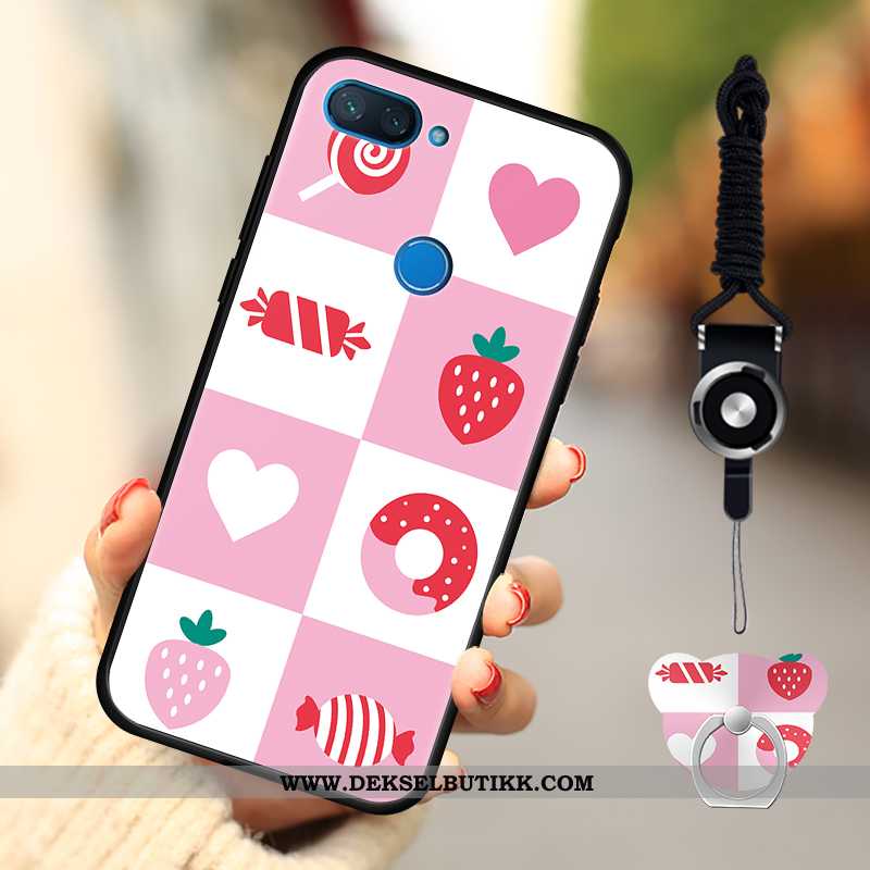 Etui Xiaomi Mi 8 Lite Nubuck Liten Mobiltelefon Deksel Rosa, Xiaomi Mi 8 Lite Cartoon Til Salgs