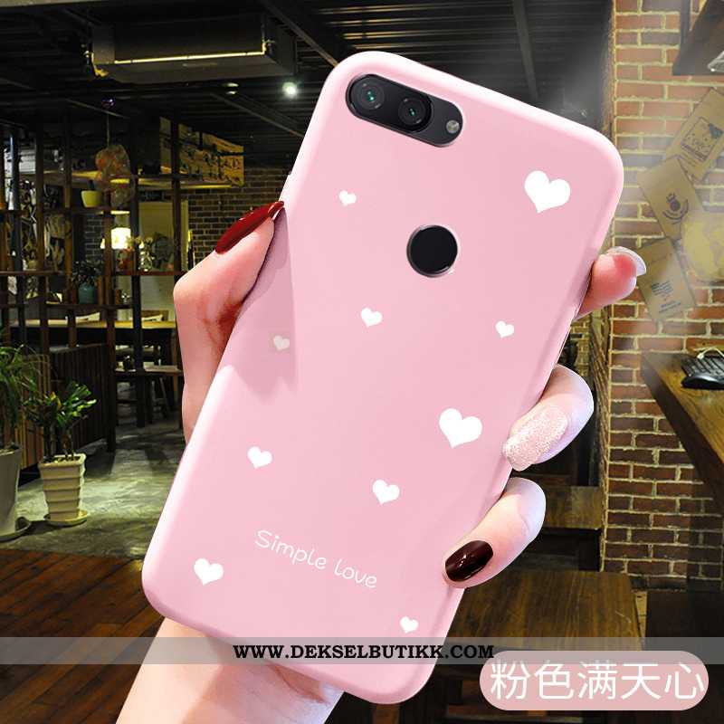 Etui Xiaomi Mi 8 Lite Silikon Mobiltelefon Enkel Nubuck Rosa, Deksel Xiaomi Mi 8 Lite Beskyttelse Ra