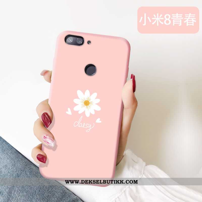 Etui Xiaomi Mi 8 Lite Silikon Myke Vakker Rosa, Deksel Xiaomi Mi 8 Lite Beskyttelse Billige