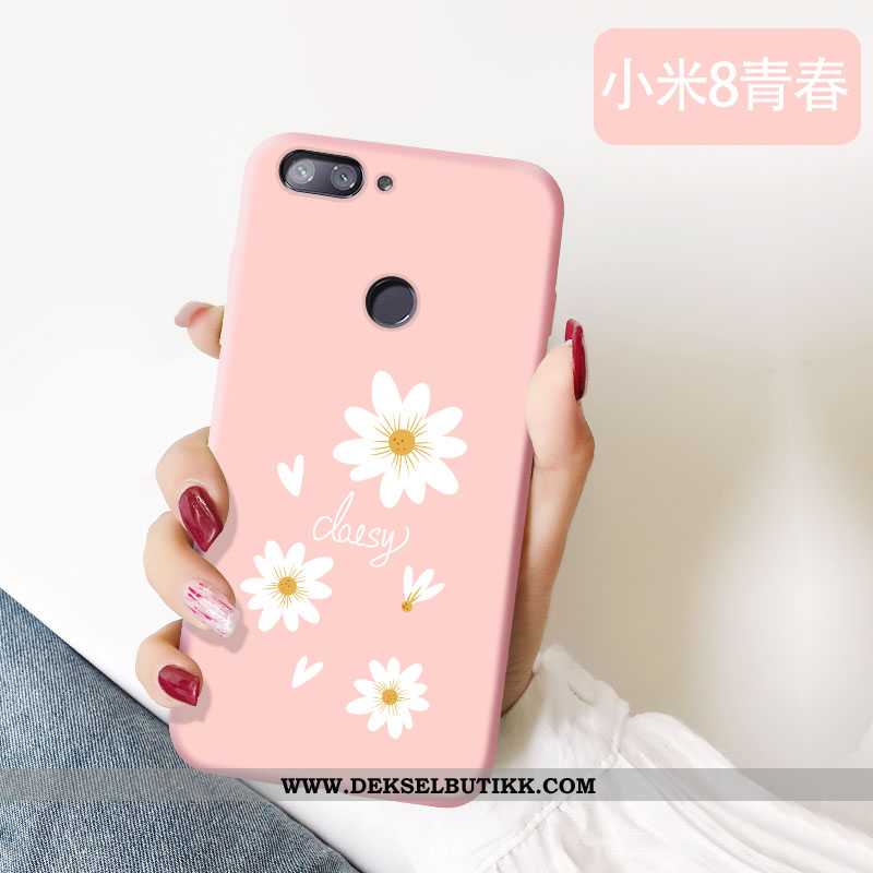 Etui Xiaomi Mi 8 Lite Silikon Myke Vakker Rosa, Deksel Xiaomi Mi 8 Lite Beskyttelse Billige