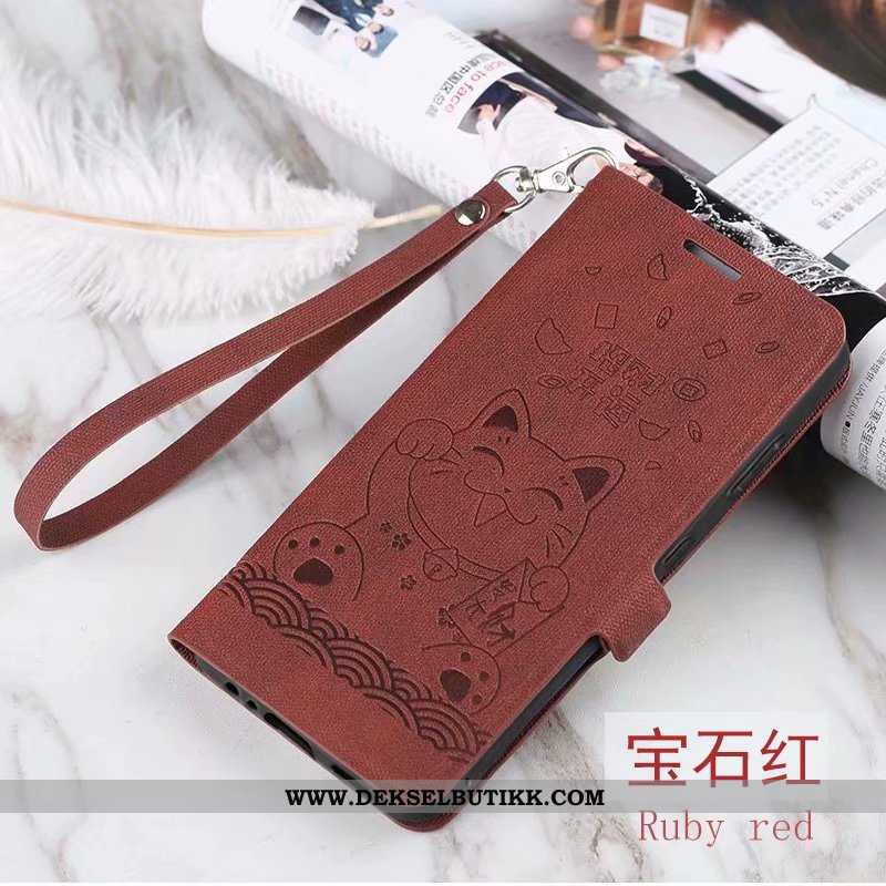 Etui Xiaomi Mi 8 Lite Vintage Skinndeksel Liten Anti-fall Grå, Deksel Xiaomi Mi 8 Lite Mønster Billi