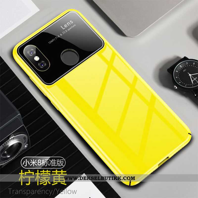 Etui Xiaomi Mi 8 Mønster Glass Alt Inkludert Nubuck Gul, Deksel Xiaomi Mi 8 Trend Tilbud