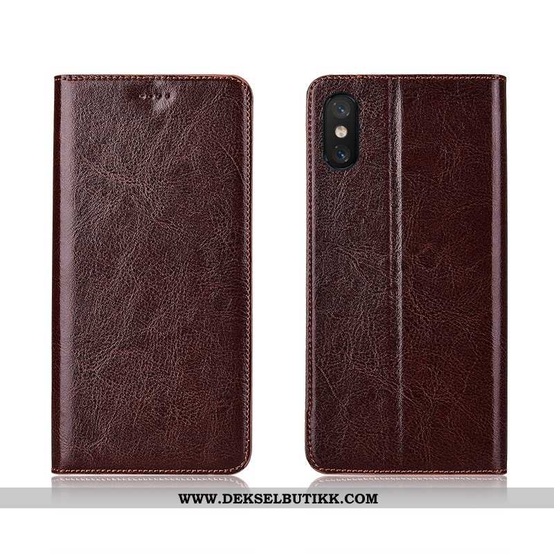 Etui Xiaomi Mi 8 Pro Beskyttelse Myke Mobiltelefon Skinn Brun, Deksel Xiaomi Mi 8 Pro Skinndeksel Sa