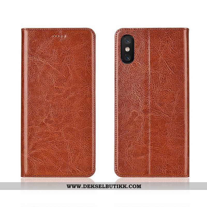 Etui Xiaomi Mi 8 Pro Beskyttelse Myke Mobiltelefon Skinn Brun, Deksel Xiaomi Mi 8 Pro Skinndeksel Sa