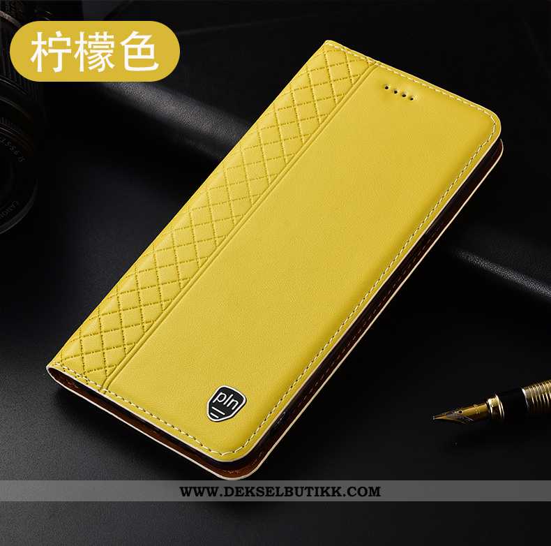 Etui Xiaomi Mi 8 Pro Skinndeksel Mønster Grid Mobiltelefon Gul, Deksel Xiaomi Mi 8 Pro Skinn Tilbud