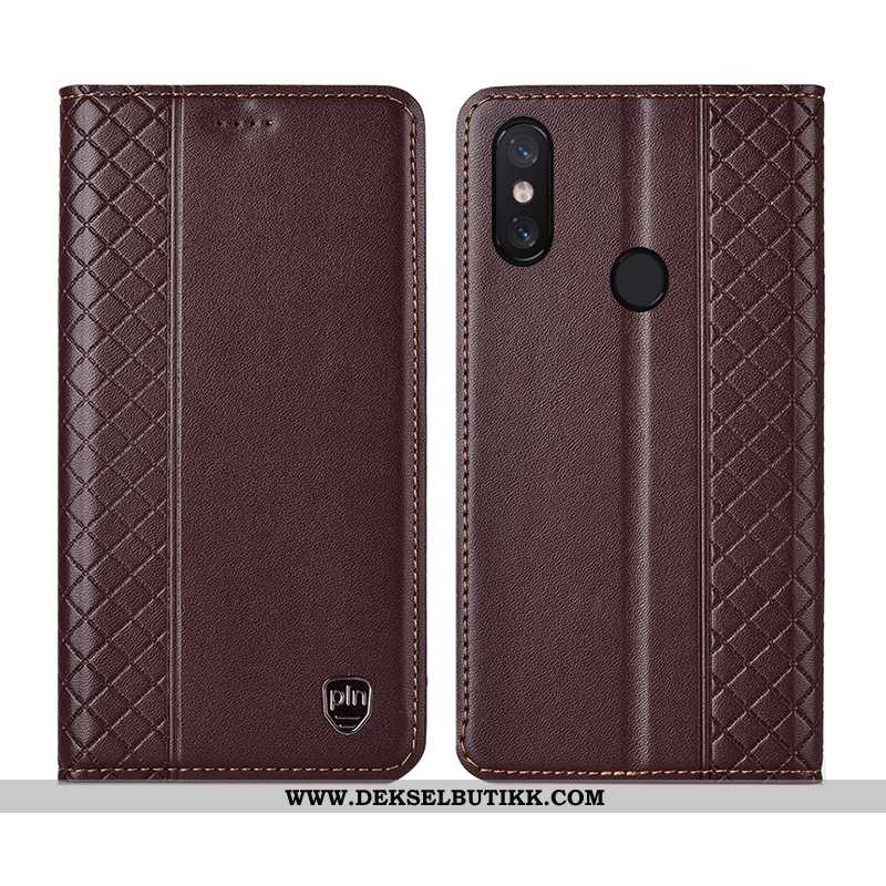 Etui Xiaomi Mi 8 Pro Skinndeksel Mønster Grid Mobiltelefon Gul, Deksel Xiaomi Mi 8 Pro Skinn Tilbud