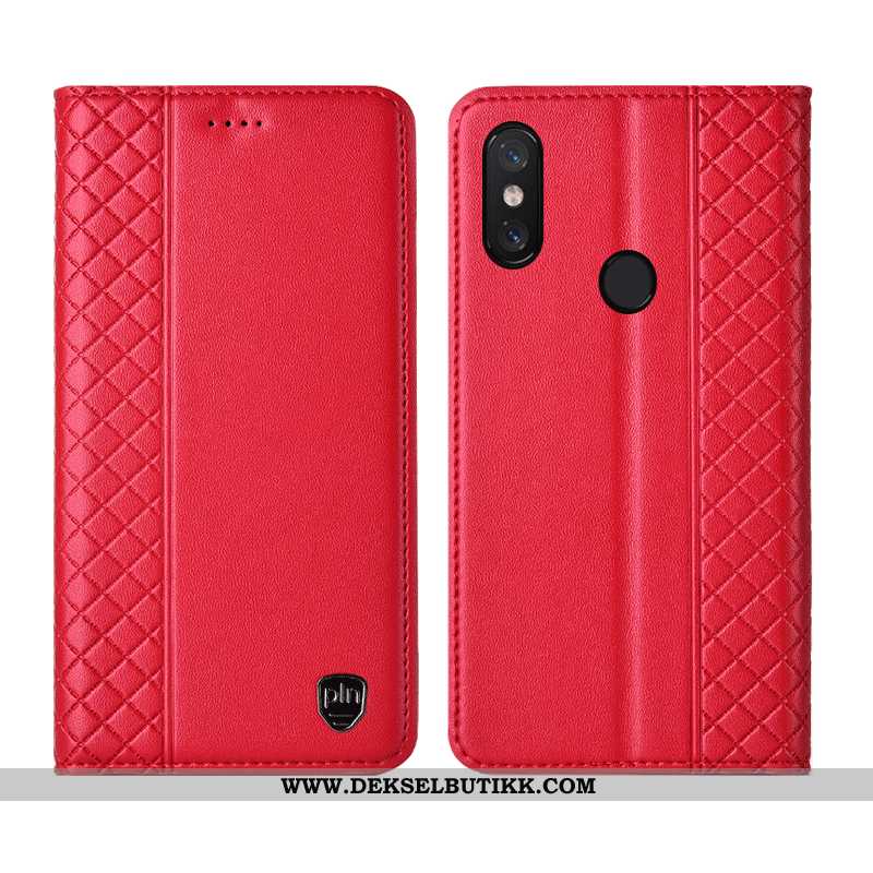 Etui Xiaomi Mi 8 Pro Skinndeksel Mønster Grid Mobiltelefon Gul, Deksel Xiaomi Mi 8 Pro Skinn Tilbud