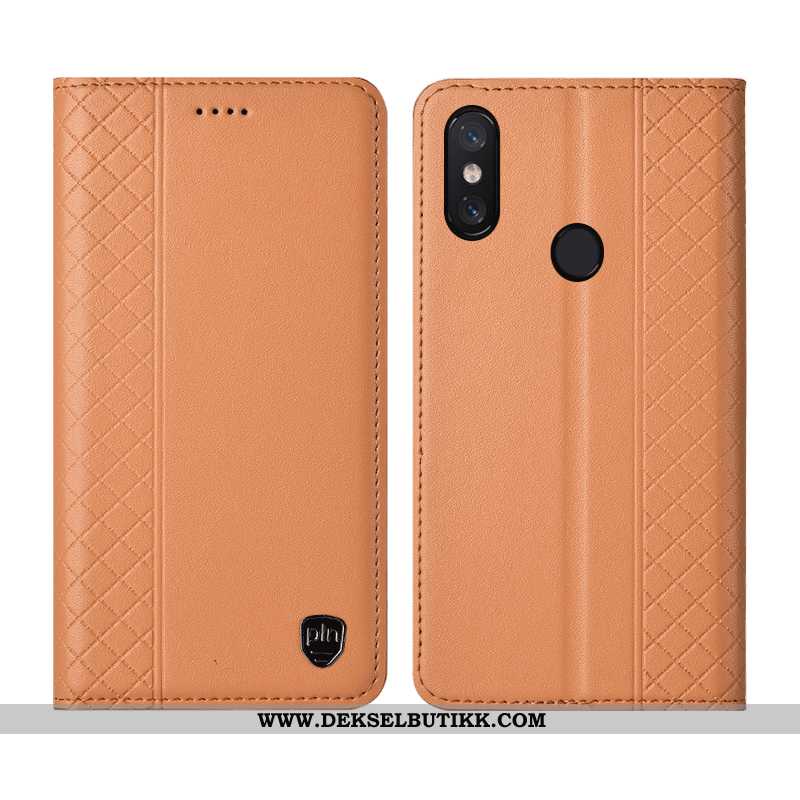 Etui Xiaomi Mi 8 Pro Skinndeksel Mønster Grid Mobiltelefon Gul, Deksel Xiaomi Mi 8 Pro Skinn Tilbud