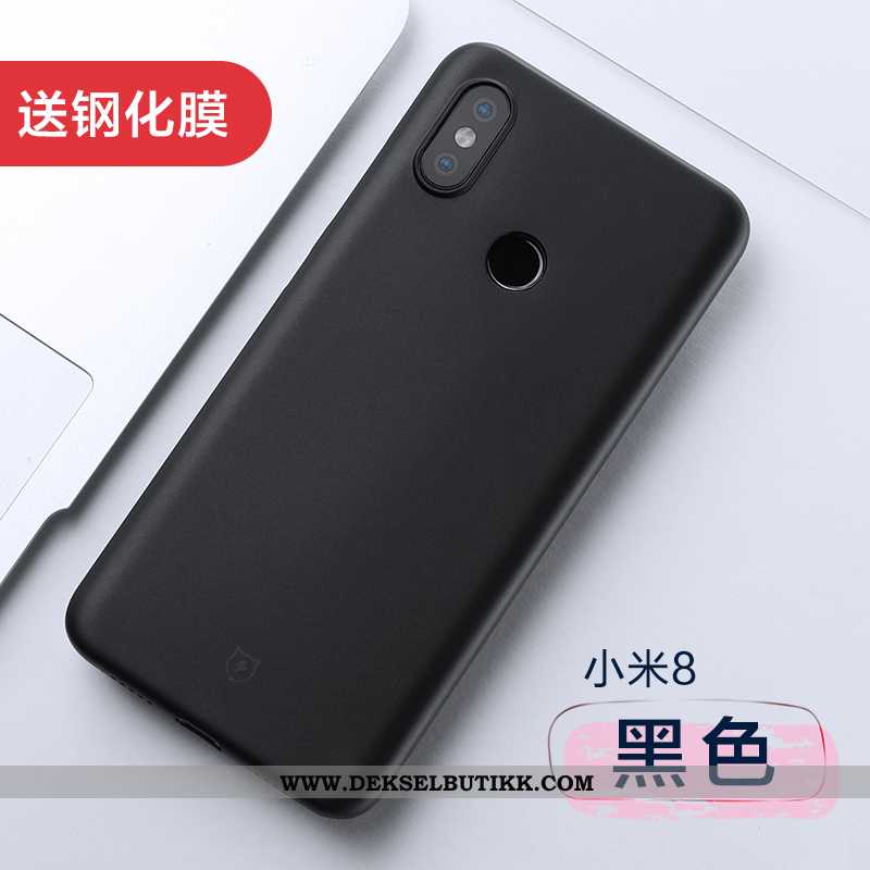 Etui Xiaomi Mi 8 Silikon Svart Kreativ Nubuck, Deksel Xiaomi Mi 8 Beskyttelse Kjøpe