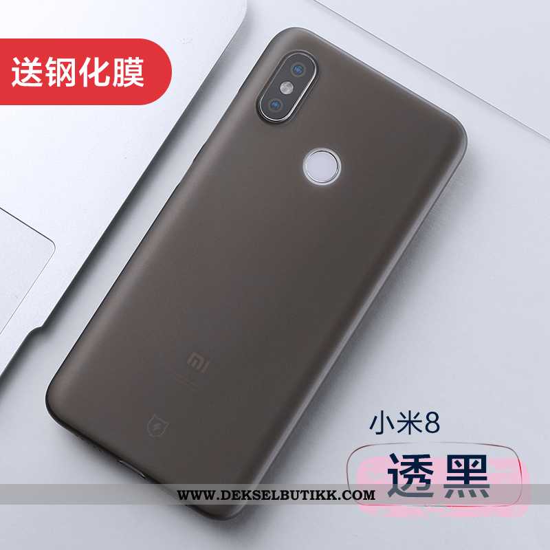 Etui Xiaomi Mi 8 Silikon Svart Kreativ Nubuck, Deksel Xiaomi Mi 8 Beskyttelse Kjøpe