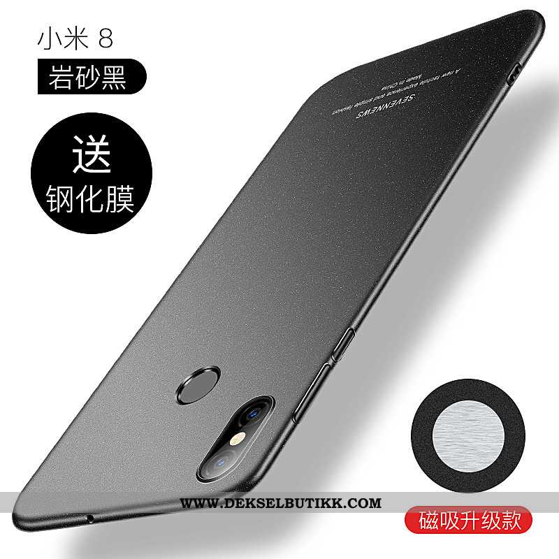 Etui Xiaomi Mi 8 Tynne Nubuck Magnetisk Svart, Deksel Xiaomi Mi 8 Beskyttelse Salg