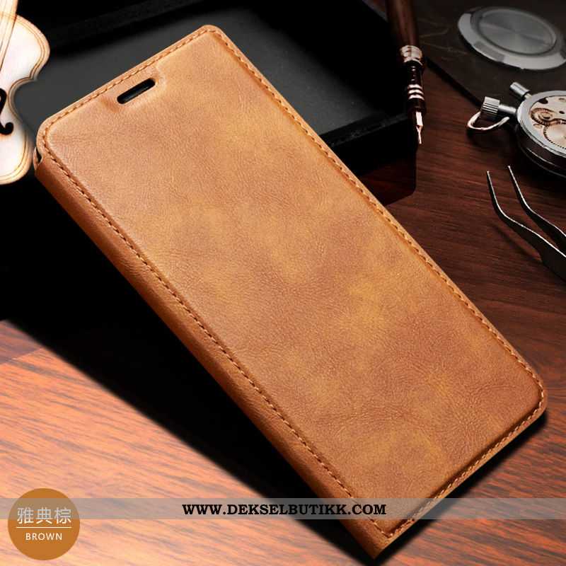 Etui Xiaomi Mi 9t Beskyttelse Deksel Folio Brun, Xiaomi Mi 9t Skinndeksel Tilbud