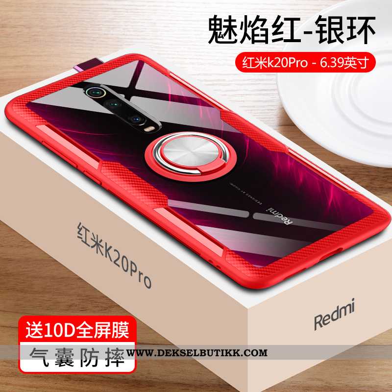 Etui Xiaomi Mi 9t Pro Glass Hard Rød Trend, Deksel Xiaomi Mi 9t Pro Gjennomsiktig Tilbud