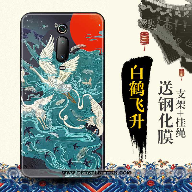 Etui Xiaomi Mi 9t Trend Blå Relieff Mobiltelefon, Deksel Xiaomi Mi 9t Beskyttelse Billig