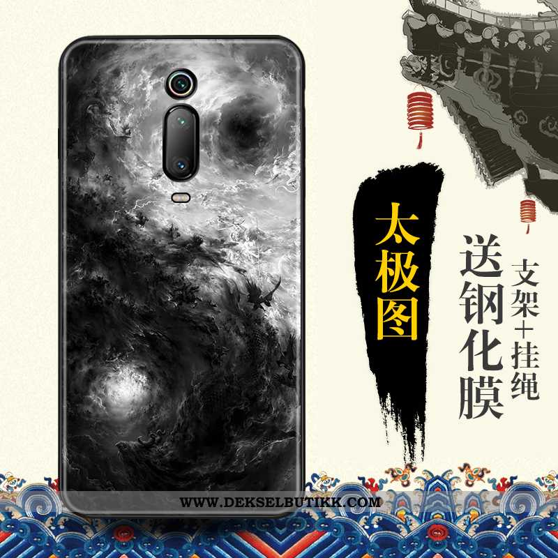 Etui Xiaomi Mi 9t Trend Blå Relieff Mobiltelefon, Deksel Xiaomi Mi 9t Beskyttelse Billig