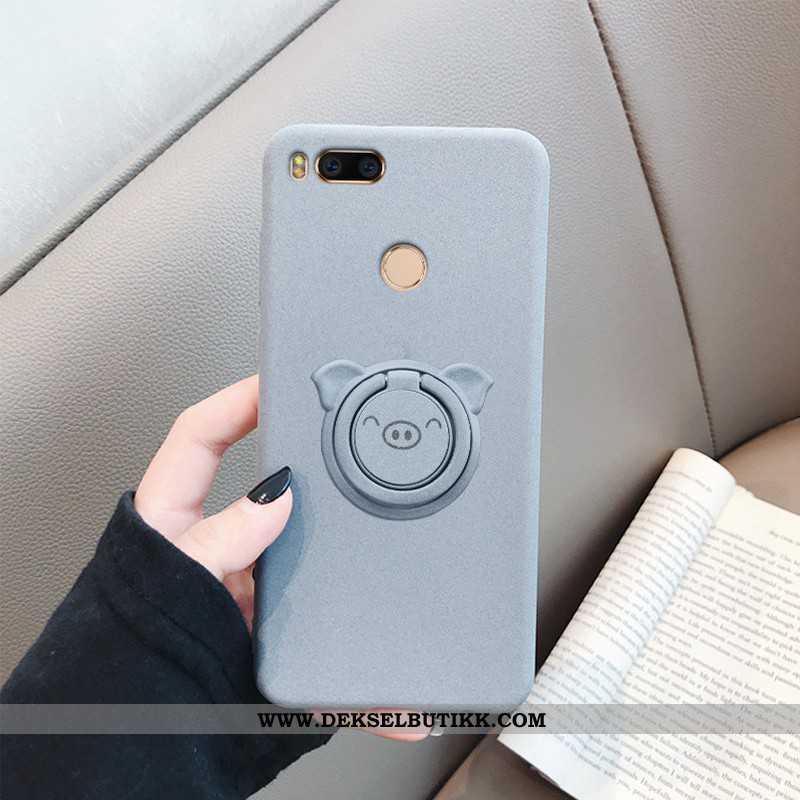 Etui Xiaomi Mi A1 Beskyttelse Mobiltelefon Støtte Hemming Mørkeblå, Deksel Xiaomi Mi A1 Nubuck Billi