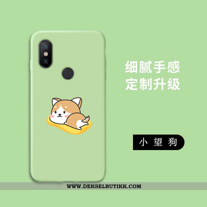 Etui Xiaomi Mi A2 Lite Cartoon Nubuck Mobiltelefon Anti-fall Grønn, Deksel Xiaomi Mi A2 Lite Myke Bu