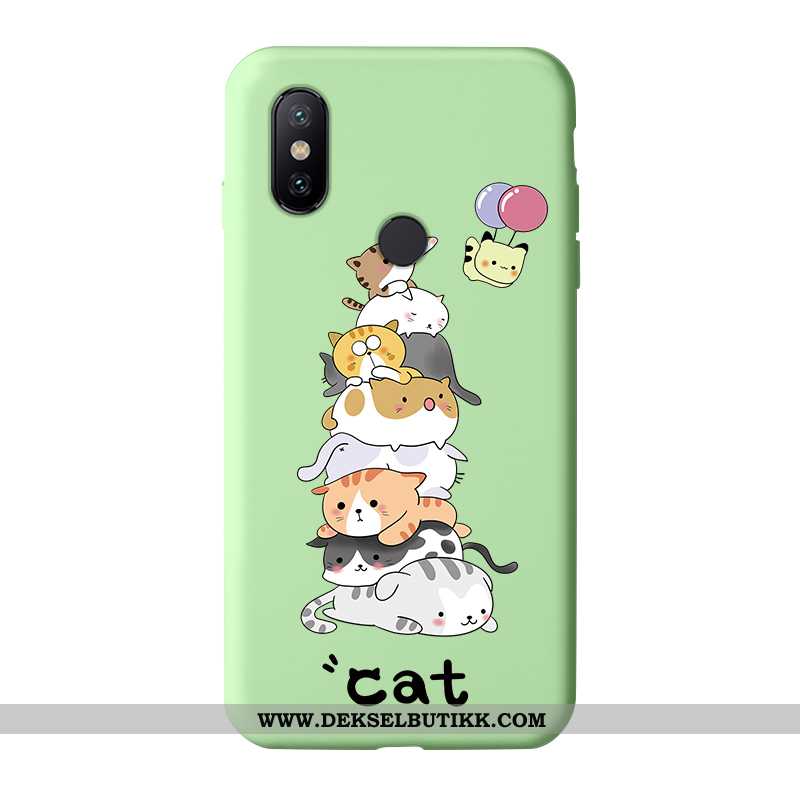 Etui Xiaomi Mi A2 Lite Trend Katt Rød Grønn, Deksel Xiaomi Mi A2 Lite Myke Tilbud