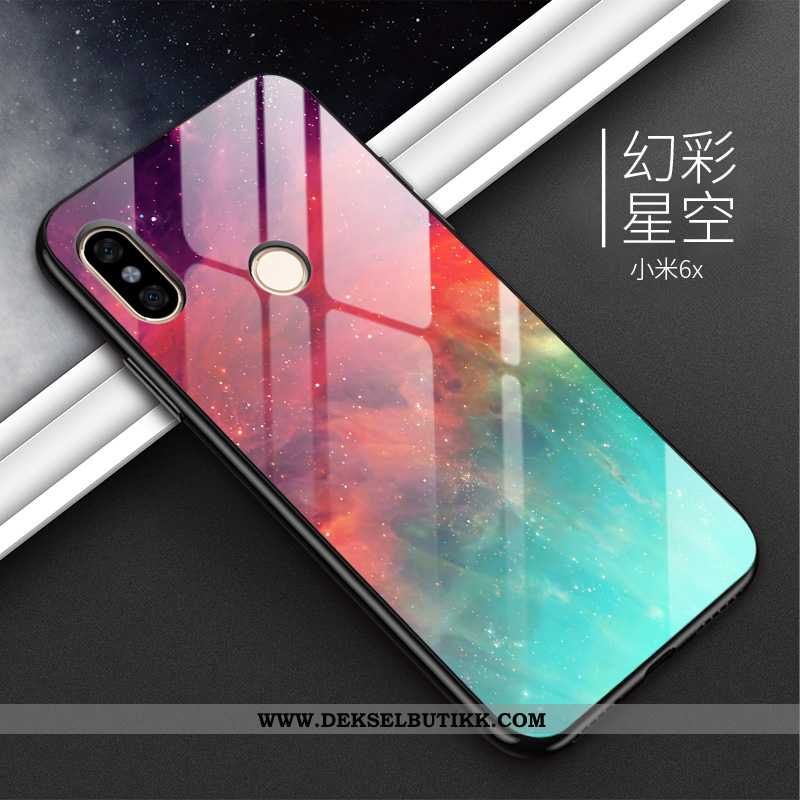 Etui Xiaomi Mi A2 Silikon Anti-fall Deksel Gradient Svart, Xiaomi Mi A2 Glass Billige