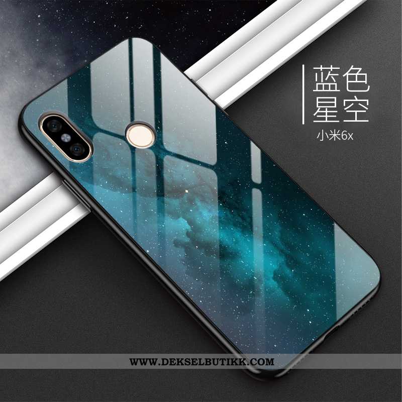 Etui Xiaomi Mi A2 Silikon Anti-fall Deksel Gradient Svart, Xiaomi Mi A2 Glass Billige