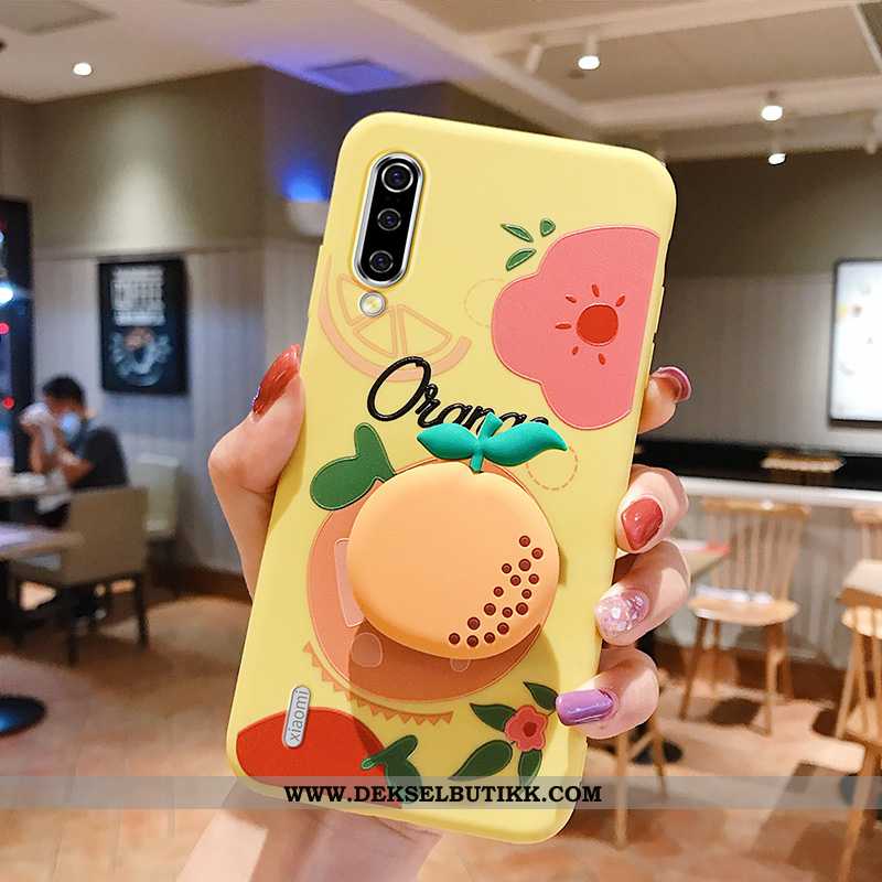 Etui Xiaomi Mi A3 Original Silikon Kreativ Støtte Gul, Deksel Xiaomi Mi A3 Trend Tilbud