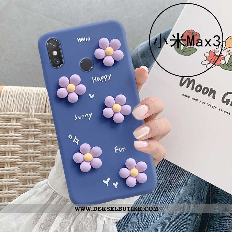 Etui Xiaomi Mi Max 3 Myke Deksel Blomster Liten Blå, Xiaomi Mi Max 3 Silikon Salg