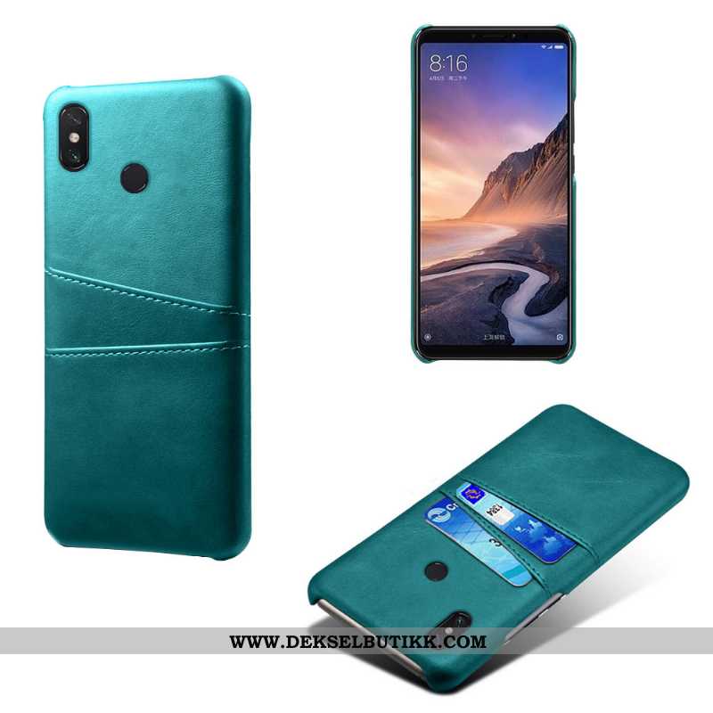 Etui Xiaomi Mi Max 3 Skinndeksel Beskyttelse Grønn Mobiltelefon, Deksel Xiaomi Mi Max 3 Skinn Lær Sa