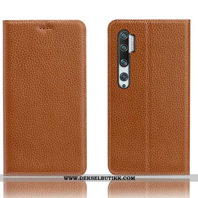 Etui Xiaomi Mi Note 10 Beskyttelse Deksel Folio Liten Svart, Xiaomi Mi Note 10 Skinndeksel Butikk