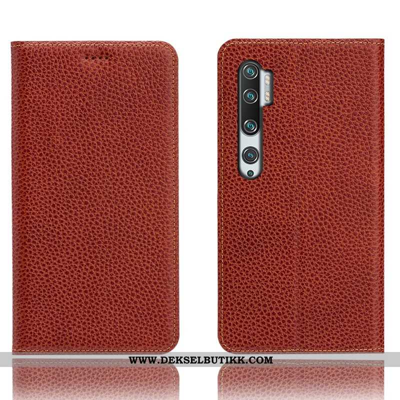 Etui Xiaomi Mi Note 10 Beskyttelse Deksel Folio Liten Svart, Xiaomi Mi Note 10 Skinndeksel Butikk