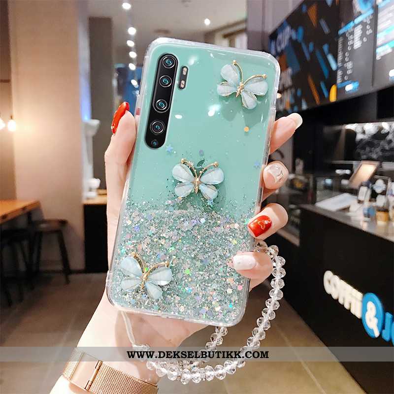 Etui Xiaomi Mi Note 10 Beskyttelse Silikon Butterfly Anti-fall Grønn, Deksel Xiaomi Mi Note 10 Gjenn