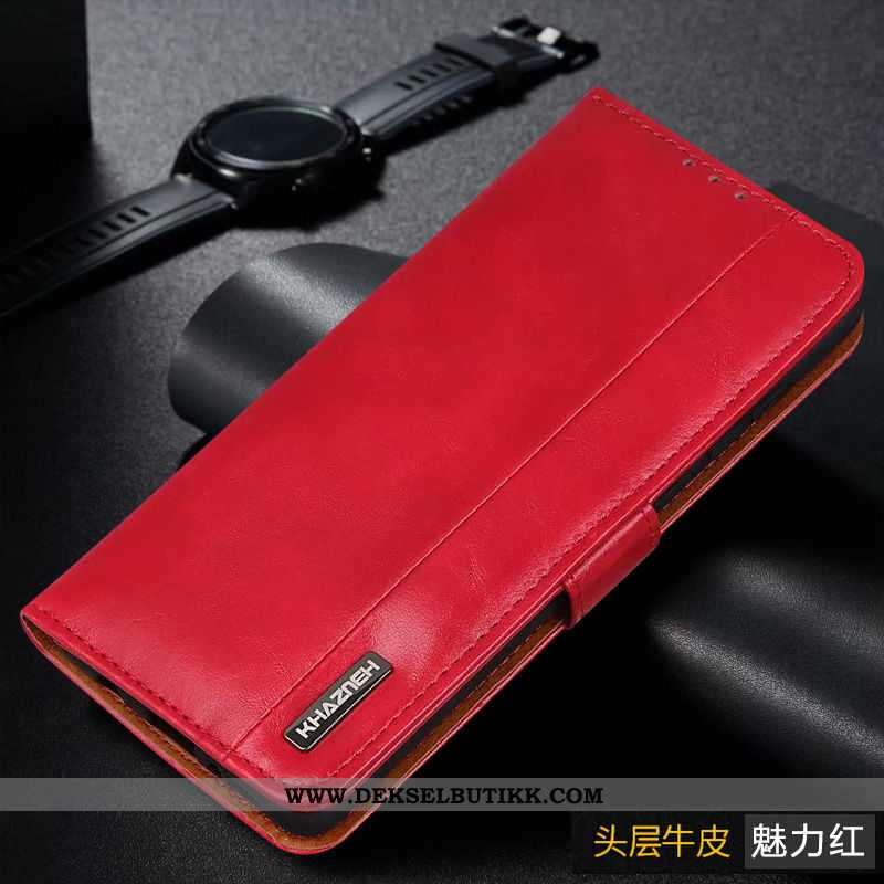 Etui Xiaomi Mi Note 10 Lite Skinn Folio Liten Rød, Deksel Xiaomi Mi Note 10 Lite Beskyttelse Rabatt