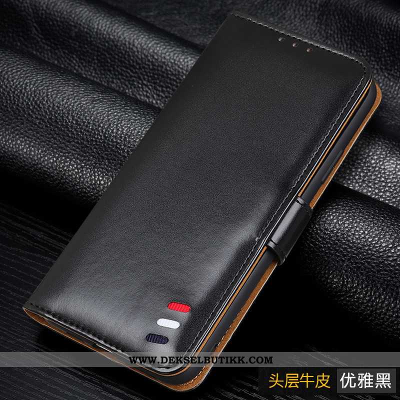 Etui Xiaomi Mi Note 10 Skinndeksel High End Folio Deksel Blå, Xiaomi Mi Note 10 Silikon Rabatt