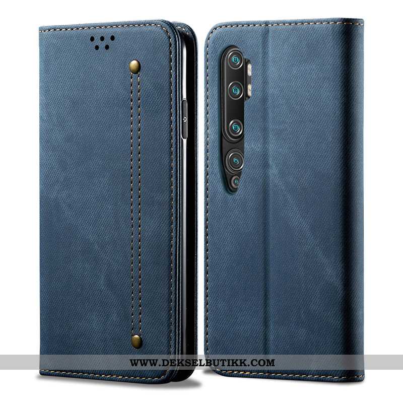 Etui Xiaomi Mi Note 10 Trend Skinn Svart High End, Deksel Xiaomi Mi Note 10 Beskyttelse Til Salgs