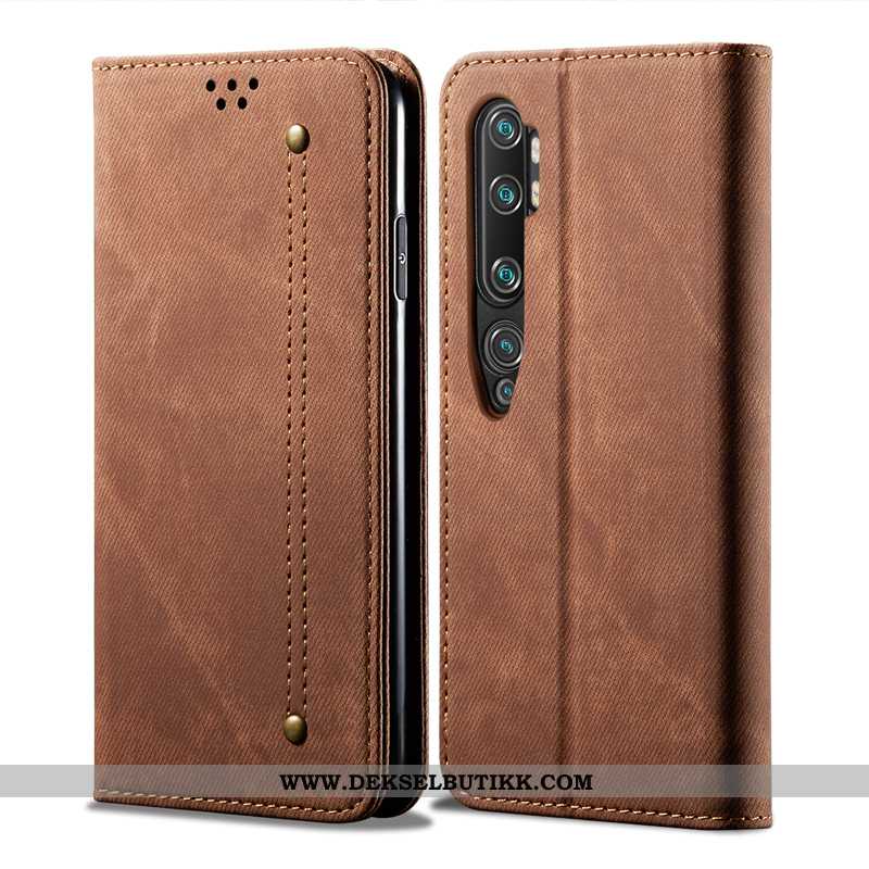 Etui Xiaomi Mi Note 10 Trend Skinn Svart High End, Deksel Xiaomi Mi Note 10 Beskyttelse Til Salgs