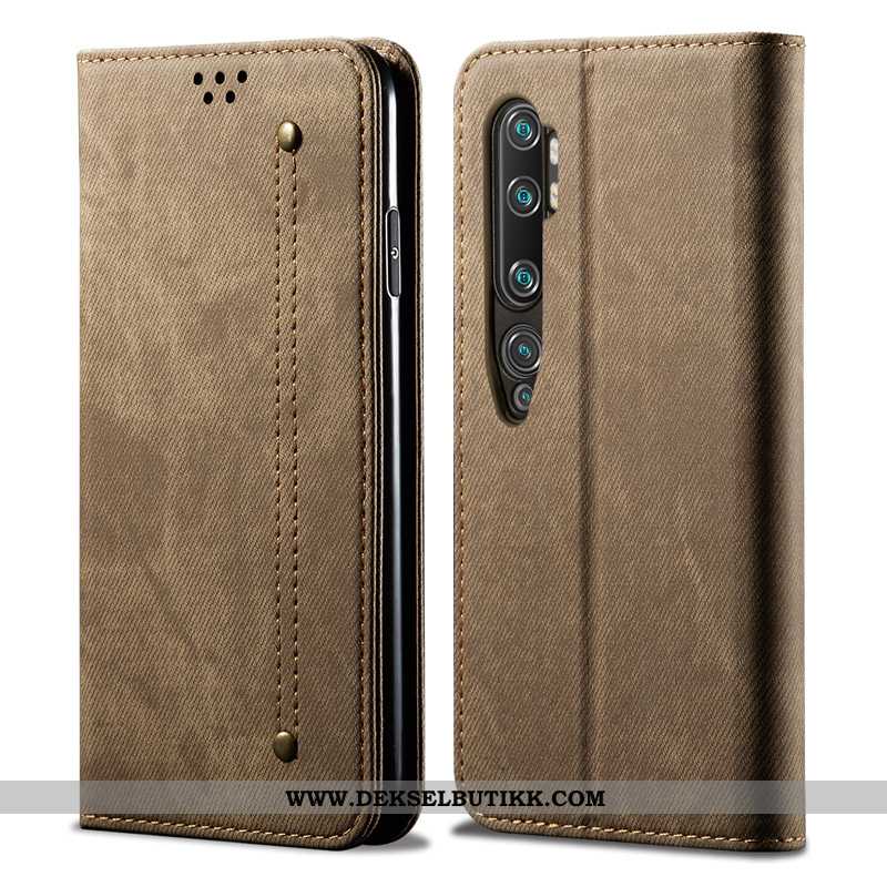 Etui Xiaomi Mi Note 10 Trend Skinn Svart High End, Deksel Xiaomi Mi Note 10 Beskyttelse Til Salgs