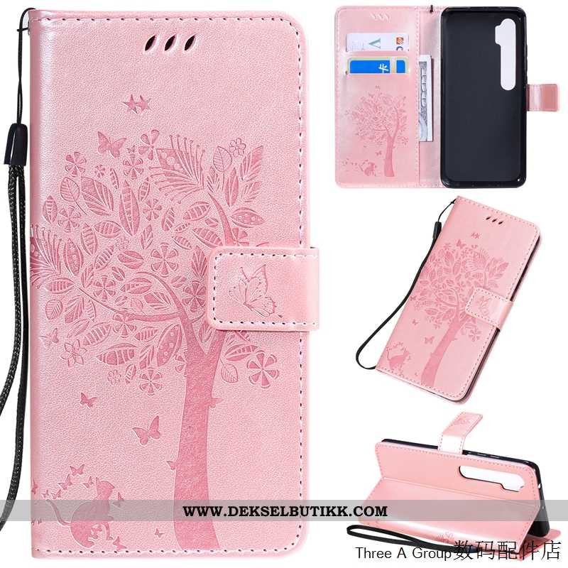 Etui Xiaomi Mi Note 10 Vakker Anti-fall Rosa Folio, Deksel Xiaomi Mi Note 10 Skinndeksel Rabatt