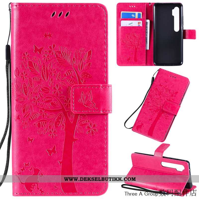 Etui Xiaomi Mi Note 10 Vakker Anti-fall Rosa Folio, Deksel Xiaomi Mi Note 10 Skinndeksel Rabatt