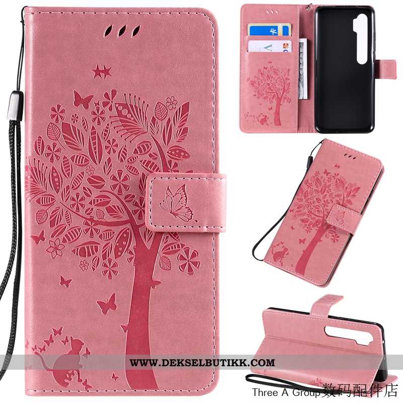 Etui Xiaomi Mi Note 10 Vakker Anti-fall Rosa Folio, Deksel Xiaomi Mi Note 10 Skinndeksel Rabatt