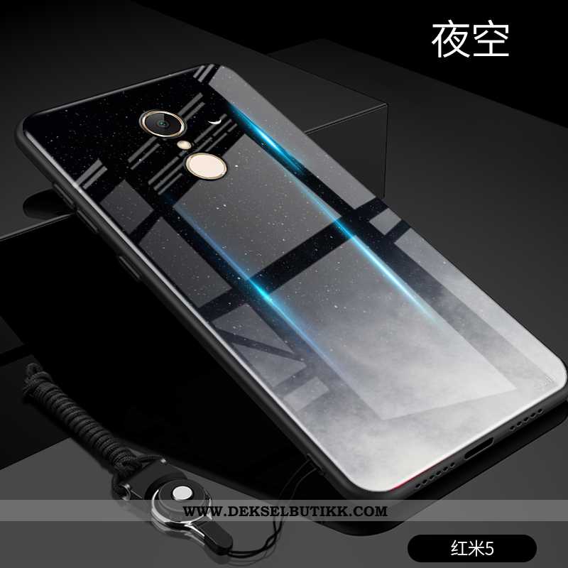 Etui Xiaomi Redmi 5 Silikon Glass Hard Av Personlighet Rød, Deksel Xiaomi Redmi 5 Beskyttelse Billig