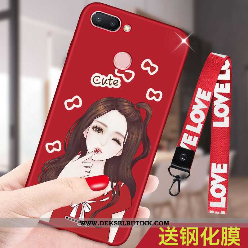 Etui Xiaomi Redmi 6 Hengende Ornamenter Deksel Rød Mote, Xiaomi Redmi 6 Cartoon Tilbud