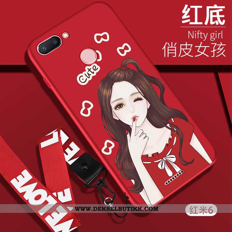 Etui Xiaomi Redmi 6 Hengende Ornamenter Deksel Rød Mote, Xiaomi Redmi 6 Cartoon Tilbud