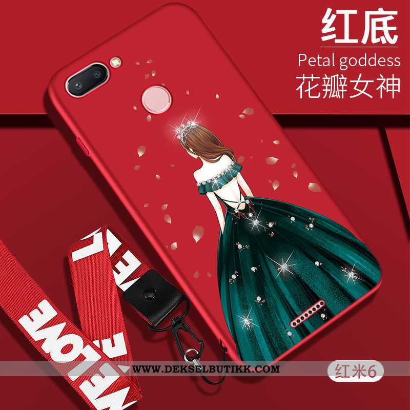 Etui Xiaomi Redmi 6 Hengende Ornamenter Deksel Rød Mote, Xiaomi Redmi 6 Cartoon Tilbud