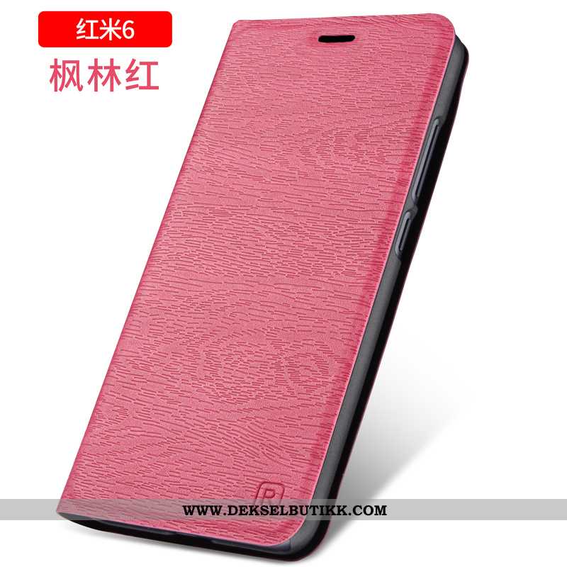 Etui Xiaomi Redmi 6 Silikon Skinndeksel Myke Folio Rød, Deksel Xiaomi Redmi 6 Beskyttelse Til Salgs