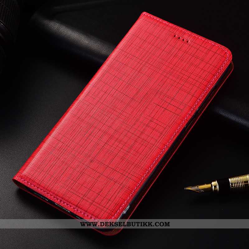 Etui Xiaomi Redmi 6 Skinndeksel Clamshell Anti-fall Rød, Deksel Xiaomi Redmi 6 Skinn Billige