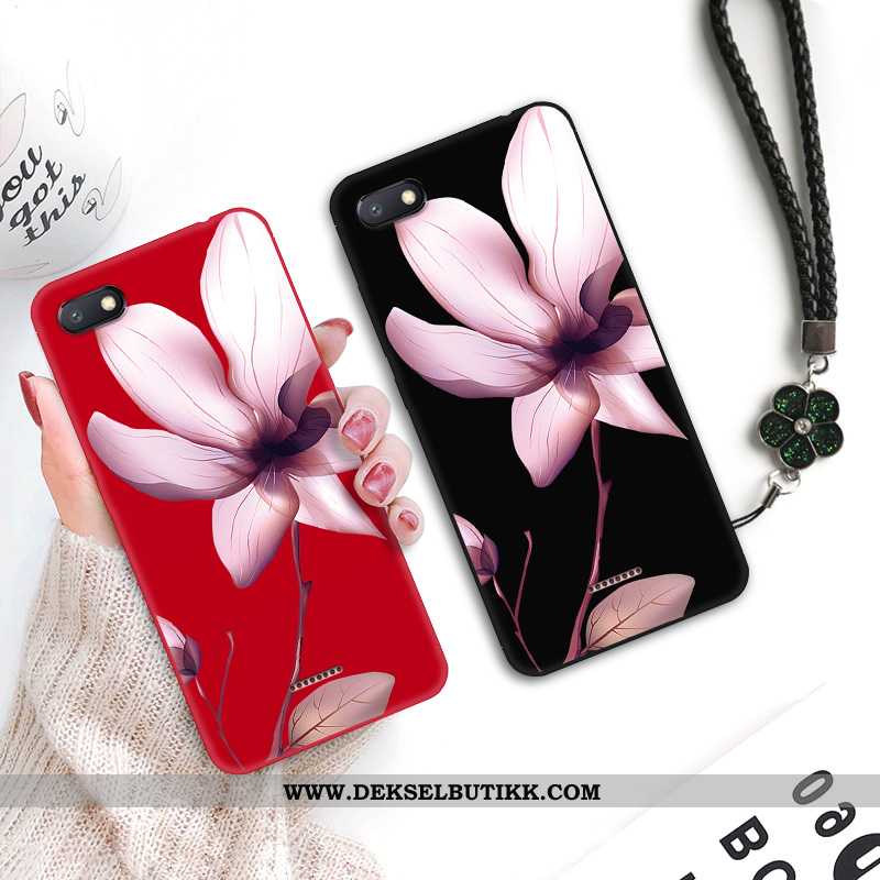 Etui Xiaomi Redmi 6a Silikon Kunst Rød Blonde Svart, Deksel Xiaomi Redmi 6a Beskyttelse Tilbud