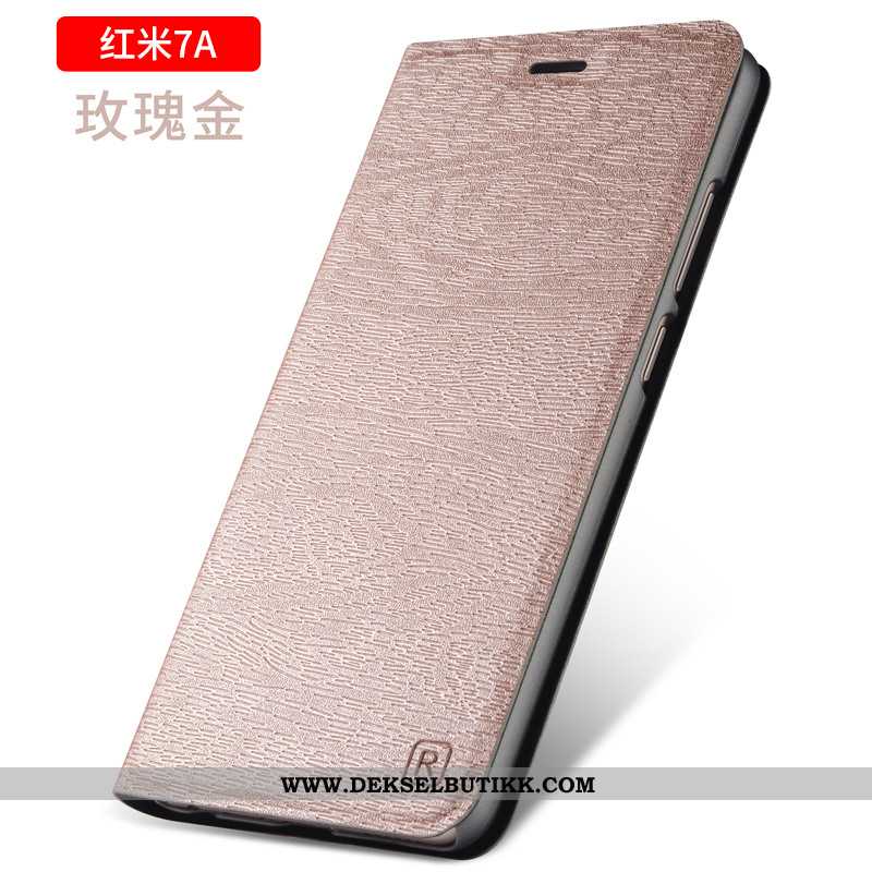 Etui Xiaomi Redmi 7a Beskyttelse Svart Folio Gull, Deksel Xiaomi Redmi 7a Skinndeksel Tilbud