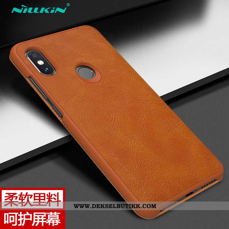 Etui Xiaomi Redmi Note 6 Pro Skinndeksel Folio Liten Rød Brun, Deksel Xiaomi Redmi Note 6 Pro Beskyt