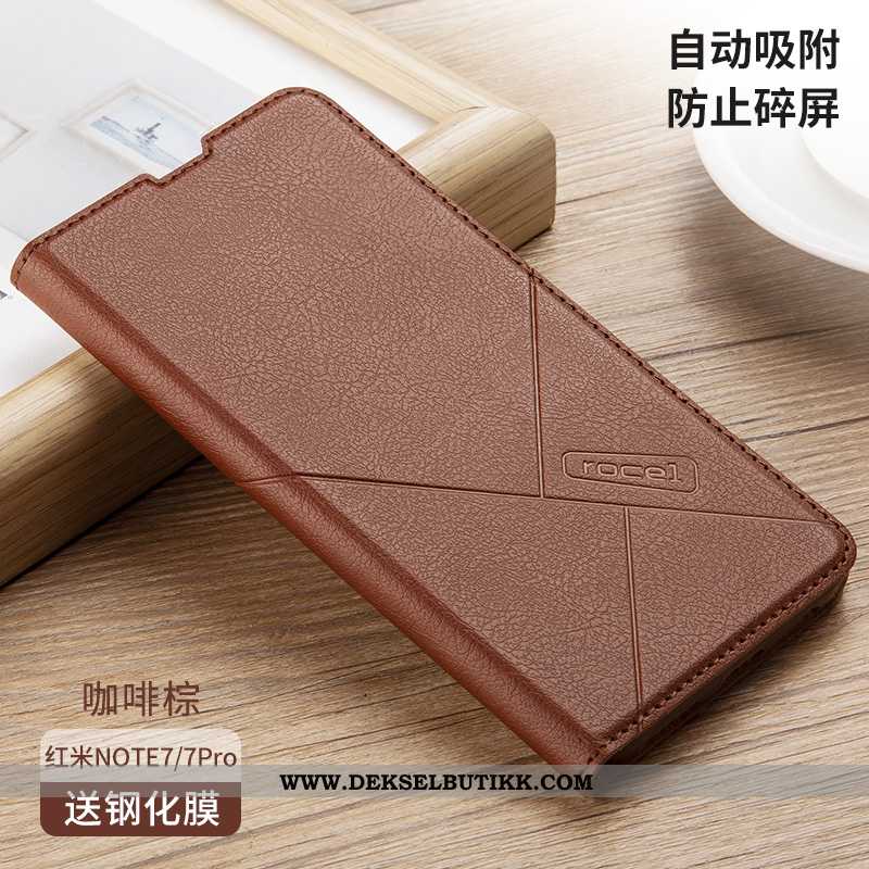 Etui Xiaomi Redmi Note 7 Av Personlighet Folio Deksel Anti-fall Brun, Xiaomi Redmi Note 7 Silikon Sa